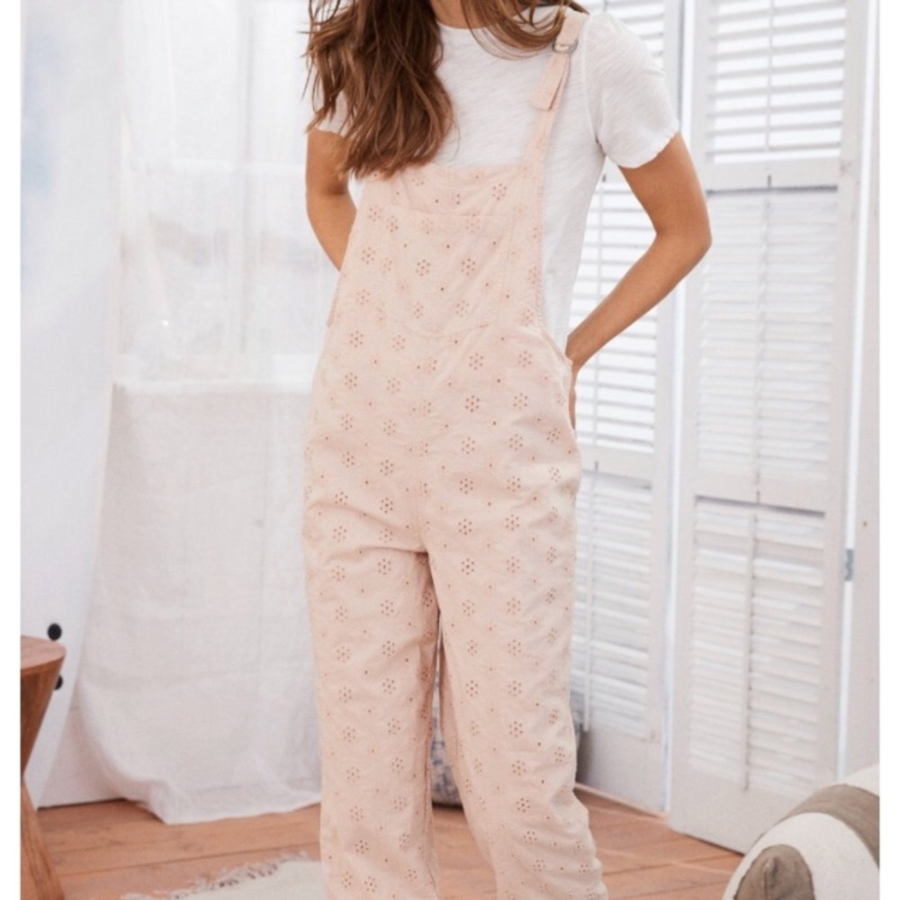 Blush Eyelet Aerie Overalls NWT!